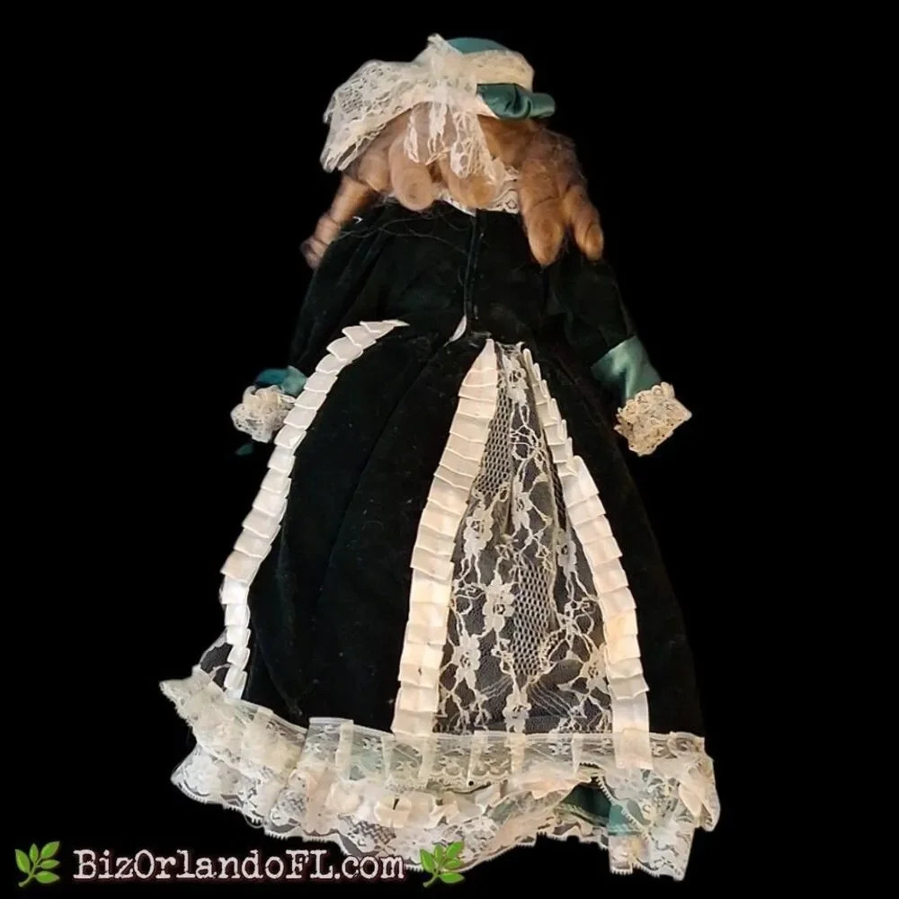 VINTAGE: Armand Mersaille 370 Dark Green Victorian Style Porcelain Doll Germany